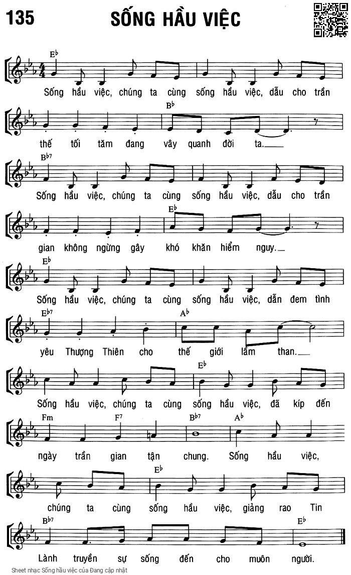 Page 1 of Sheet music PDF Sống hầu việc - Đang cập nhật