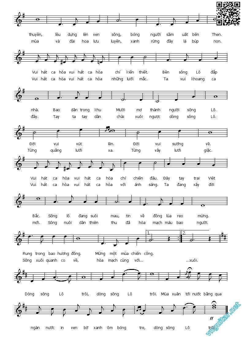 Page 3 of Sheet music PDF Sông Lô - Văn Cao