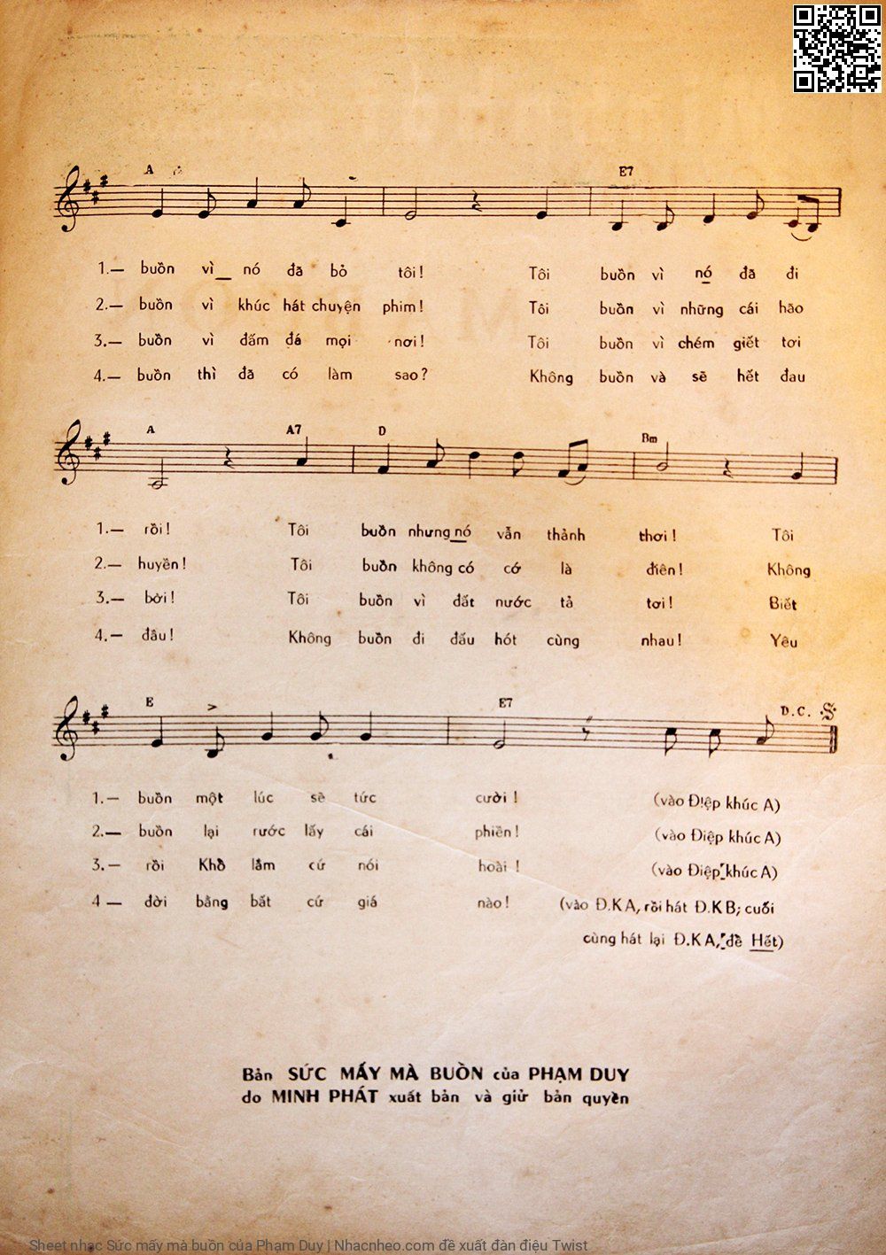 Page 3 of Sheet music PDF Sức mấy mà buồn - Phạm Duy