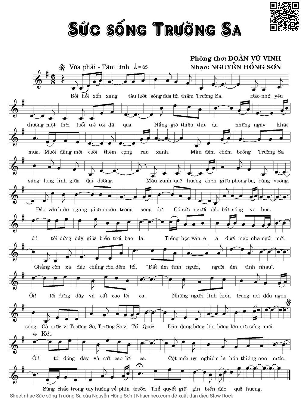 Page 1 of Sheet music PDF Sức sống Trường Sa - Nguyễn Hồng Sơn