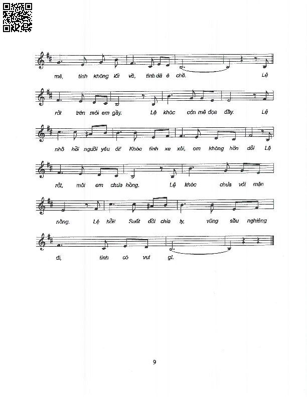Page 2 of Sheet music PDF Suối lệ xanh - Phạm Mạnh Cương