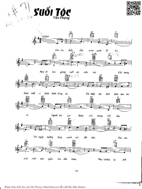 Sheet PDF of Suối tóc - Văn Phụng