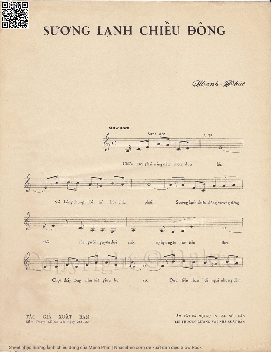Page 2 of Sheet music PDF Sương lạnh chiều đông - Mạnh Phát