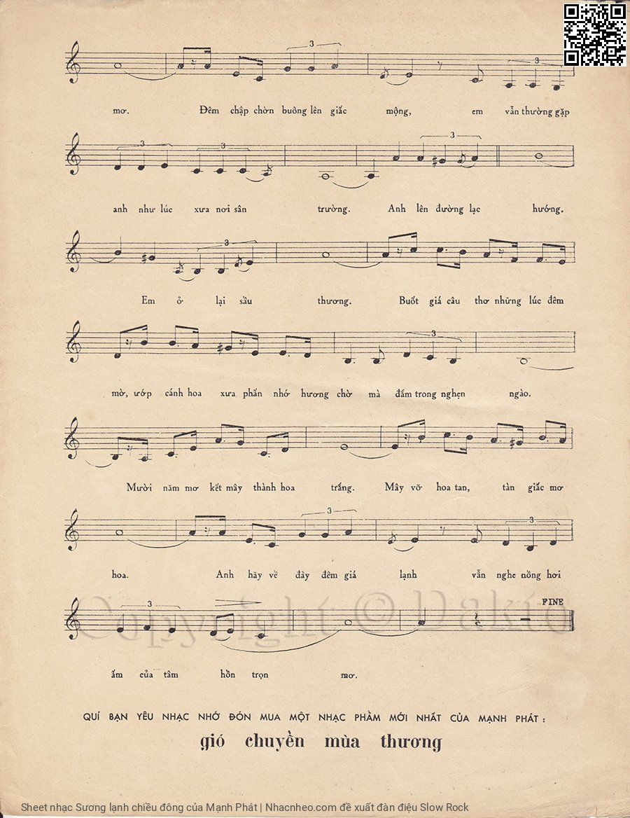 Page 3 of Sheet music PDF Sương lạnh chiều đông - Mạnh Phát