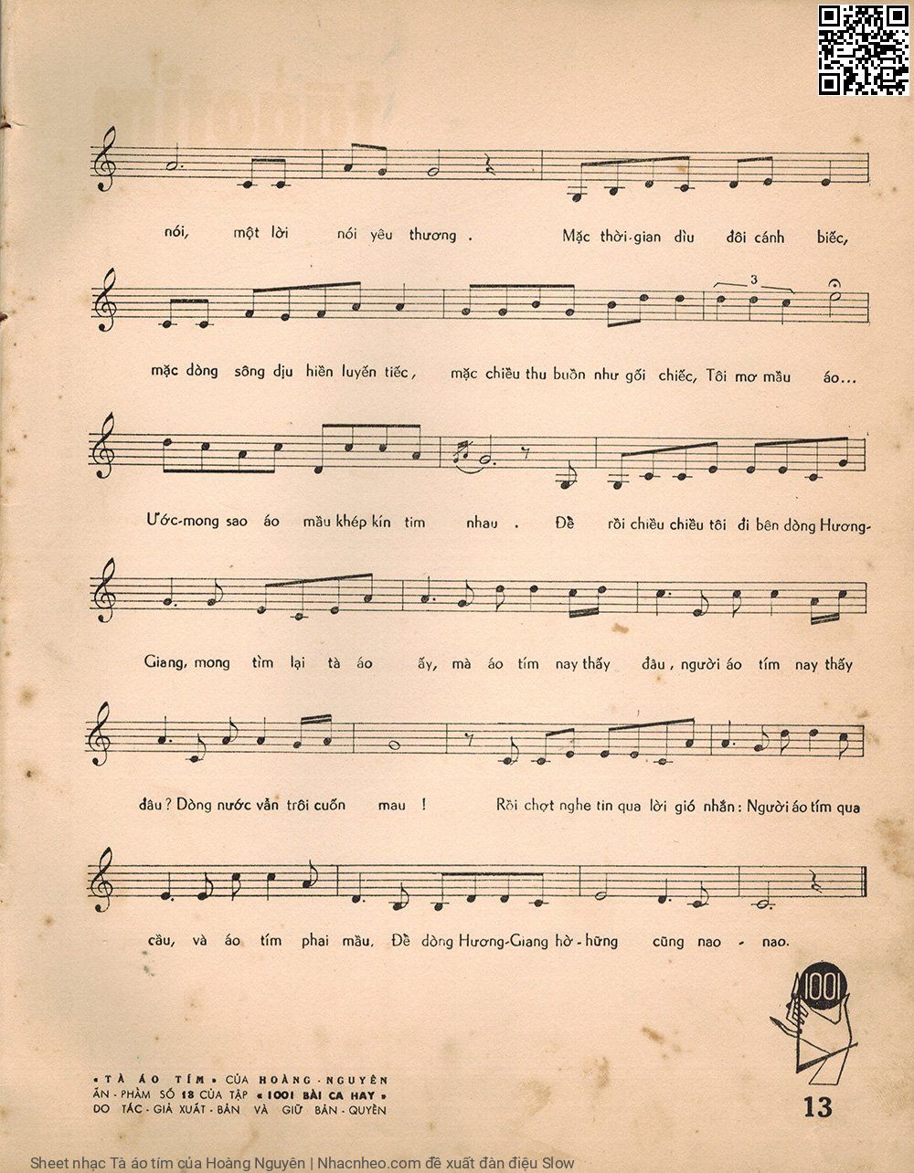 Page 3 of Sheet music PDF Tà áo tím - Hoàng Nguyên