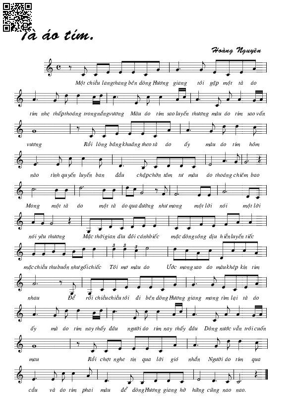 Page 5 of Sheet music PDF Tà áo tím - Hoàng Nguyên