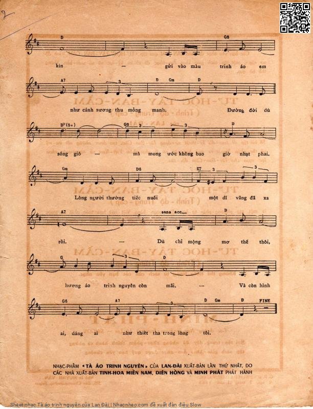 Page 3 of Sheet music PDF Tà áo trinh nguyên - Lan Đài