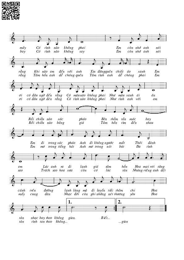 Page 5 of Sheet music PDF Tà áo xanh - Đoàn Chuẩn