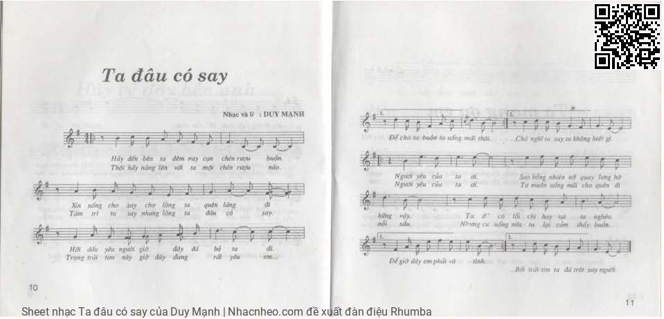 Sheet PDF of Ta đâu có say