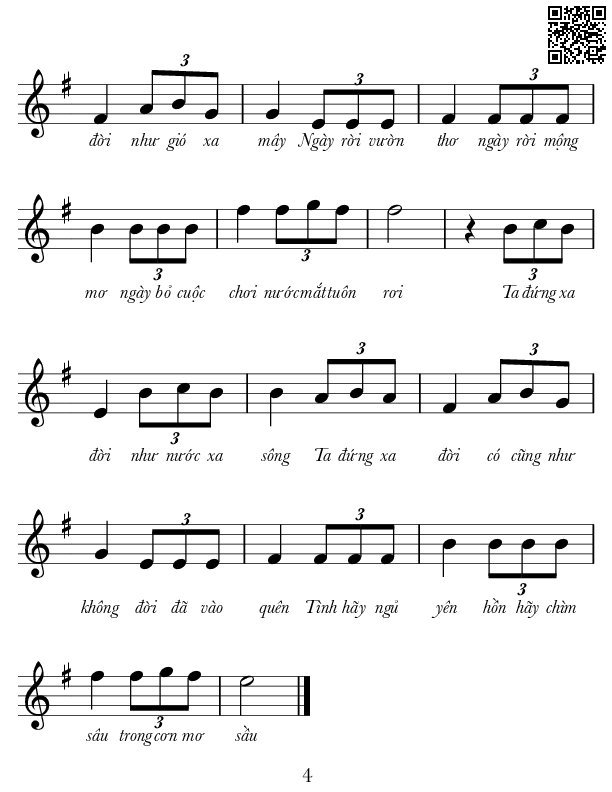 Page 4 of Sheet music PDF Ta đứng xa đời - Lê Tín Hương