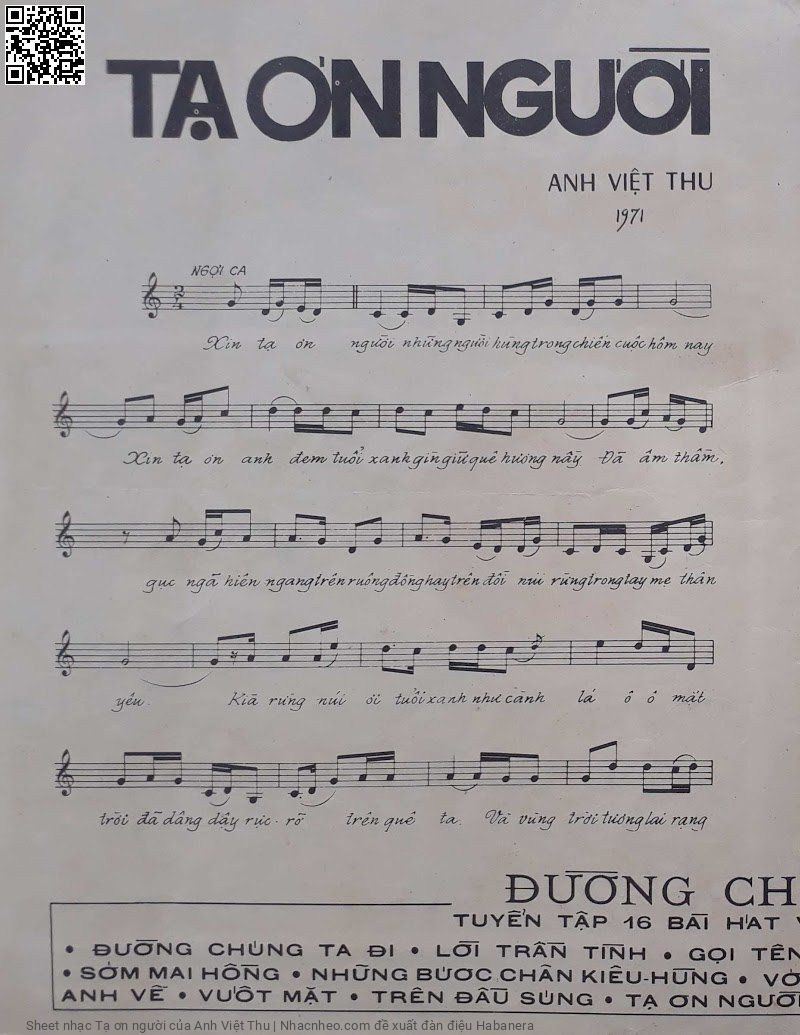 Page 2 of Sheet music PDF Tạ ơn người - Anh Việt Thu
