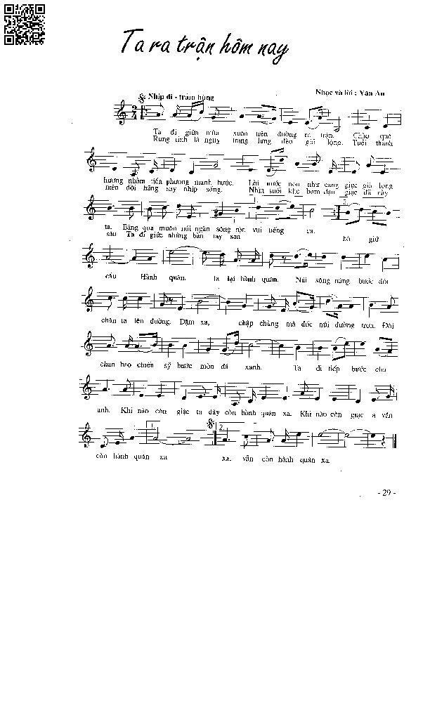 Page 3 of Sheet music PDF Ta ra trận hôm nay - Văn An