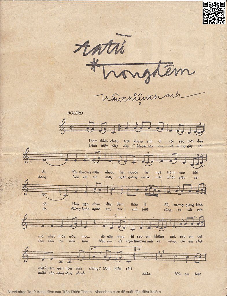 Page 2 of Sheet music PDF Tạ từ trong đêm - Trần Thiện Thanh