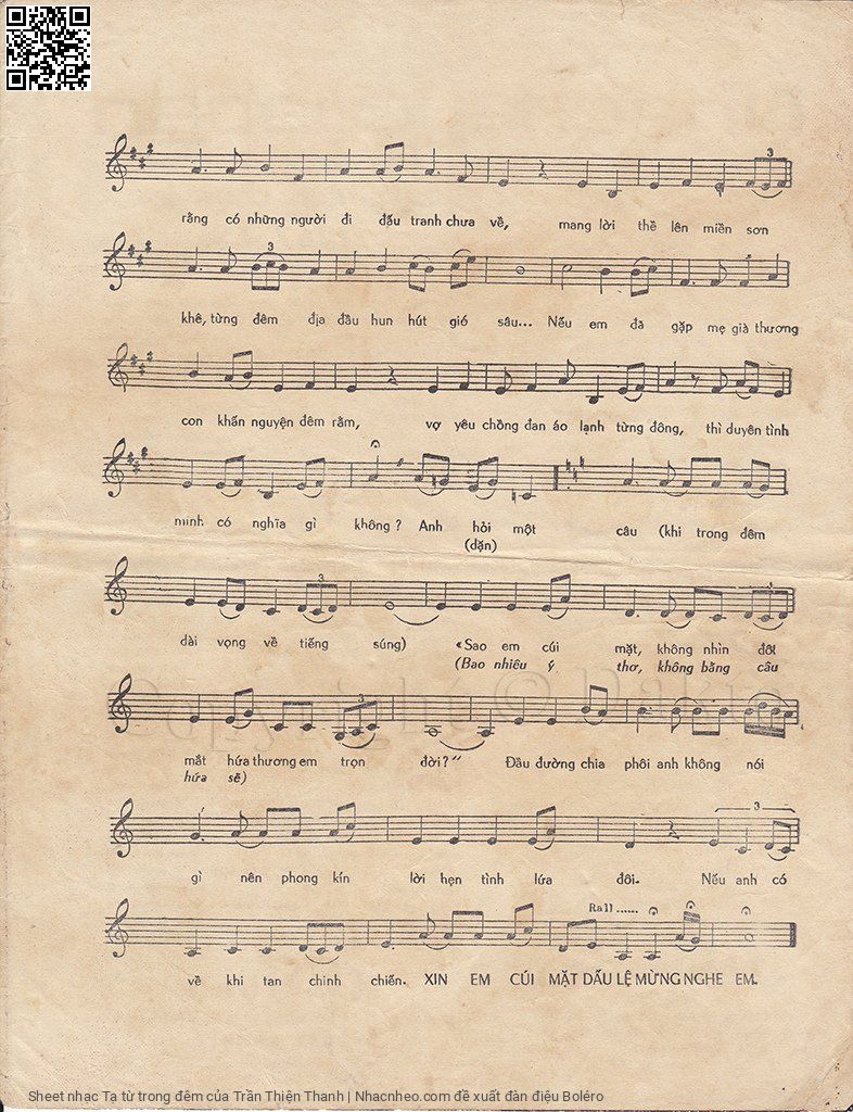 Page 3 of Sheet music PDF Tạ từ trong đêm - Trần Thiện Thanh