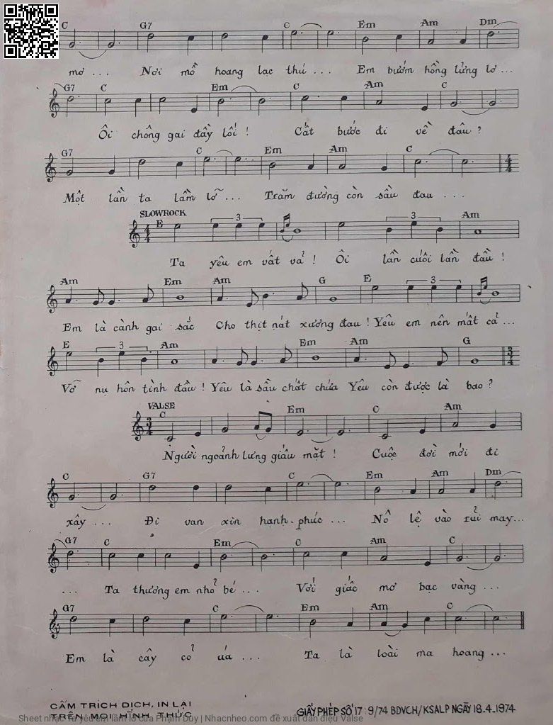 Page 3 of Sheet music PDF Ta yêu em lầm lỡ - Phạm Duy