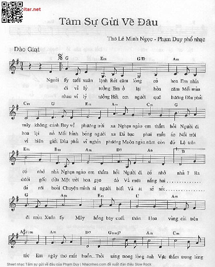 Sheet PDF of Tâm sự gửi về đâu