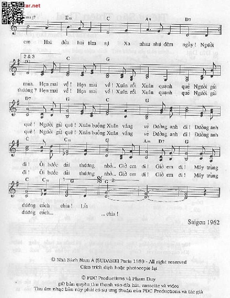 Page 2 of Sheet music PDF Tâm sự gửi về đâu - Phạm Duy