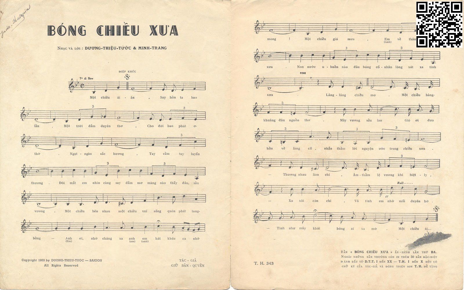 Page 2 of Sheet music PDF Bóng chiều xưa - Dương Thiệu Tước