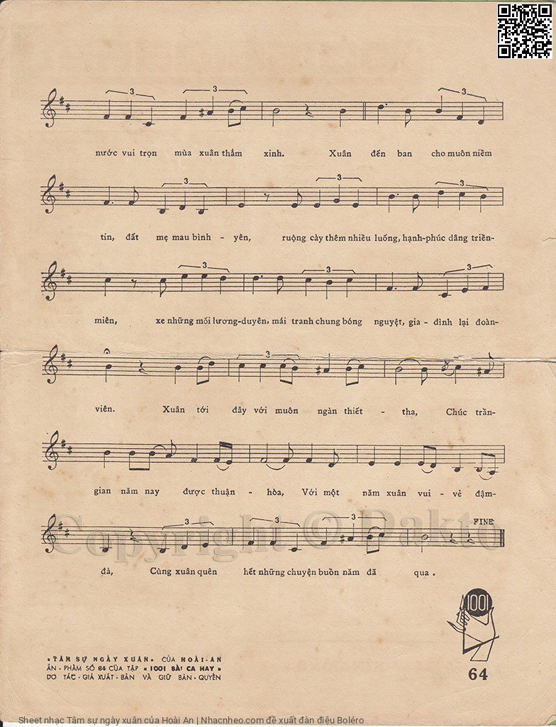 Page 3 of Sheet music PDF Tâm sự ngày xuân - Hoài An