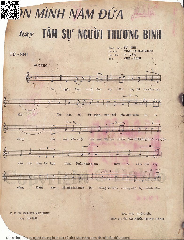 Page 2 of Sheet music PDF Tâm sự người thương binh - Tú Nhi