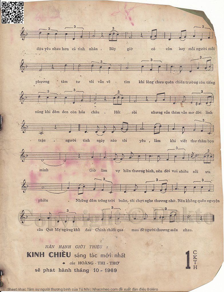 Page 3 of Sheet music PDF Tâm sự người thương binh - Tú Nhi
