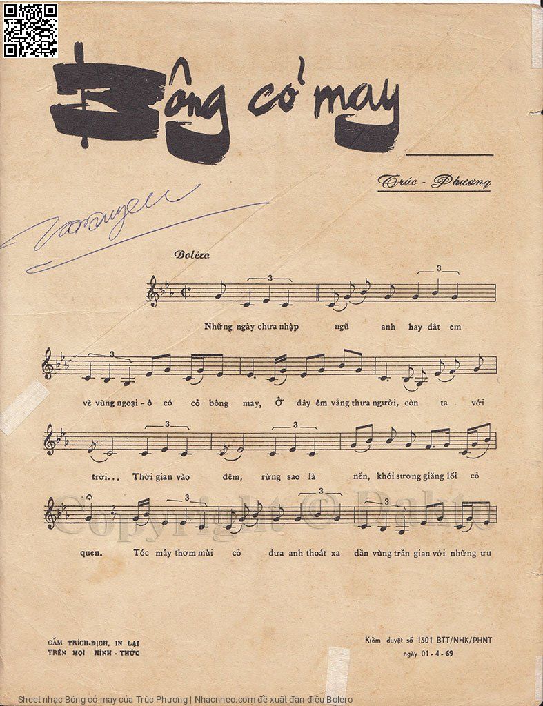 Page 2 of Sheet music PDF Bông cỏ may - Trúc Phương