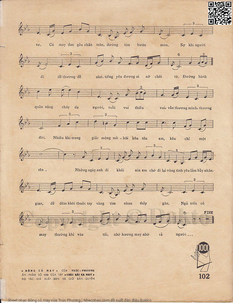 Page 3 of Sheet music PDF Bông cỏ may - Trúc Phương