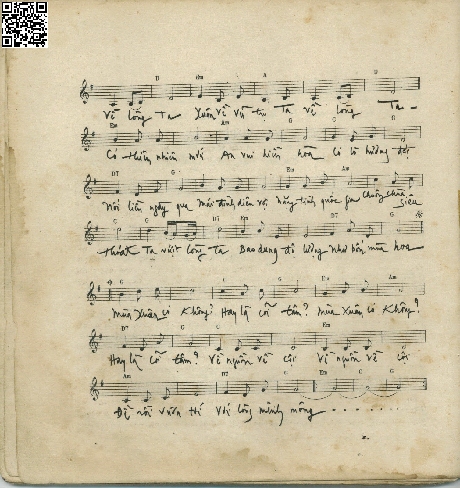 Page 3 of Sheet music PDF Tâm xuân - Phạm Duy
