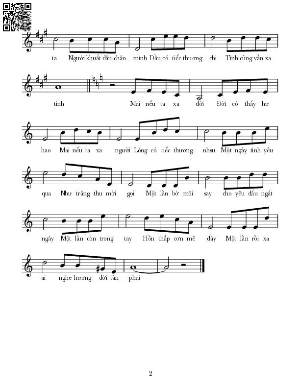 Page 2 of Sheet music PDF Tàn phai - Lê Tín Hương