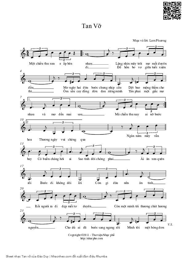 Page 2 of Sheet music PDF Tan vỡ - Đào Duy