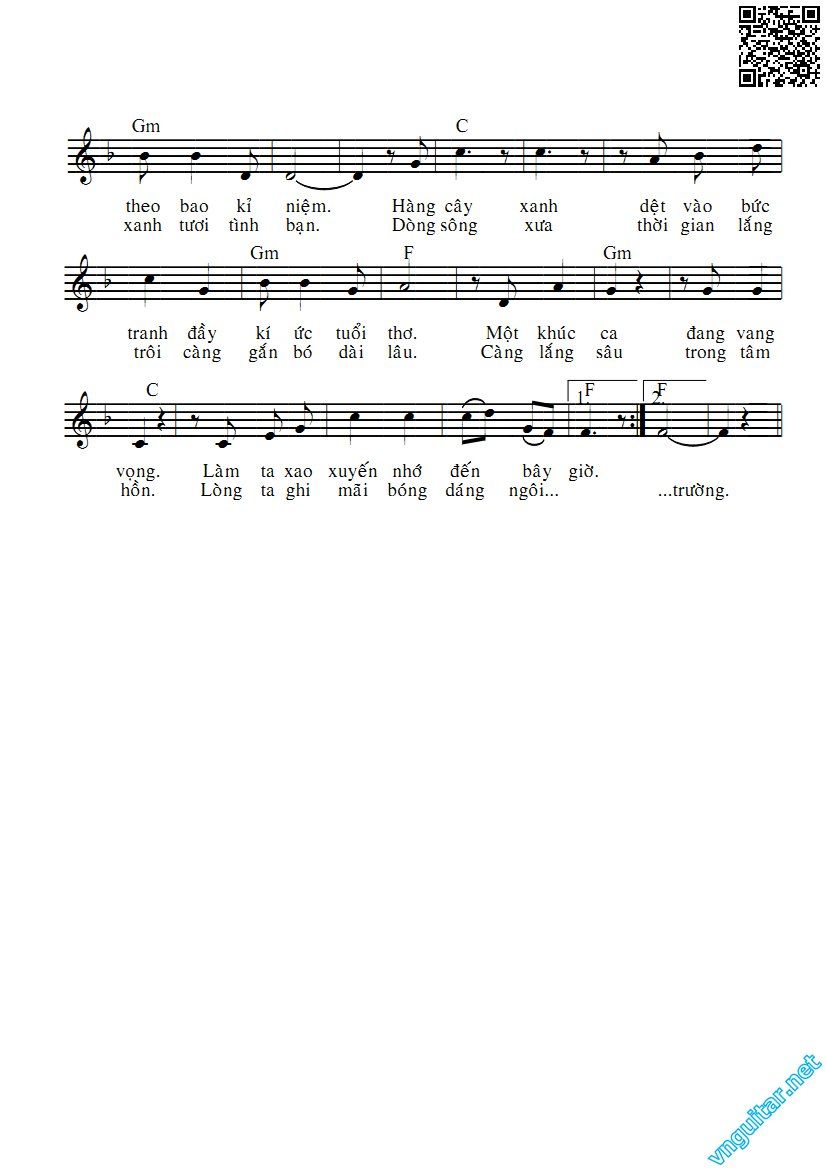 Page 2 of Sheet music PDF Bóng dáng một ngôi trường - Đang cập nhật