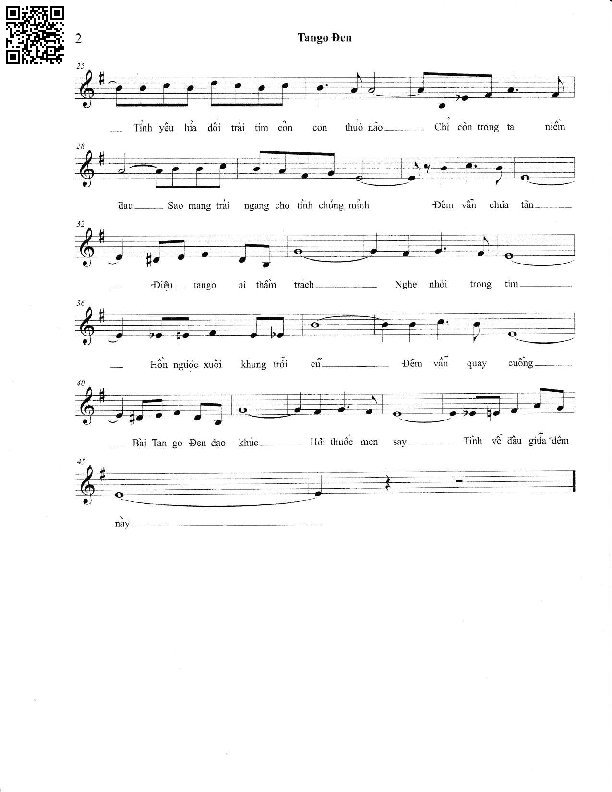 Page 2 of Sheet music PDF Tango đen - Việt Phương