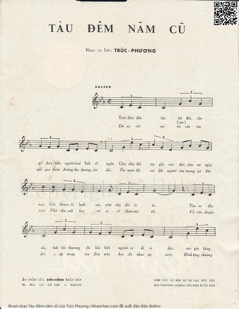 Page 2 of Sheet music PDF Tàu đêm năm cũ - Trúc Phương