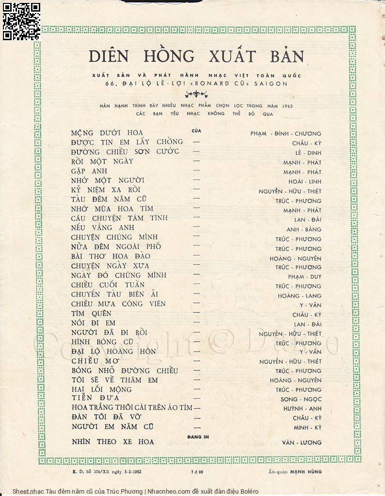 Page 4 of Sheet music PDF Tàu đêm năm cũ - Trúc Phương