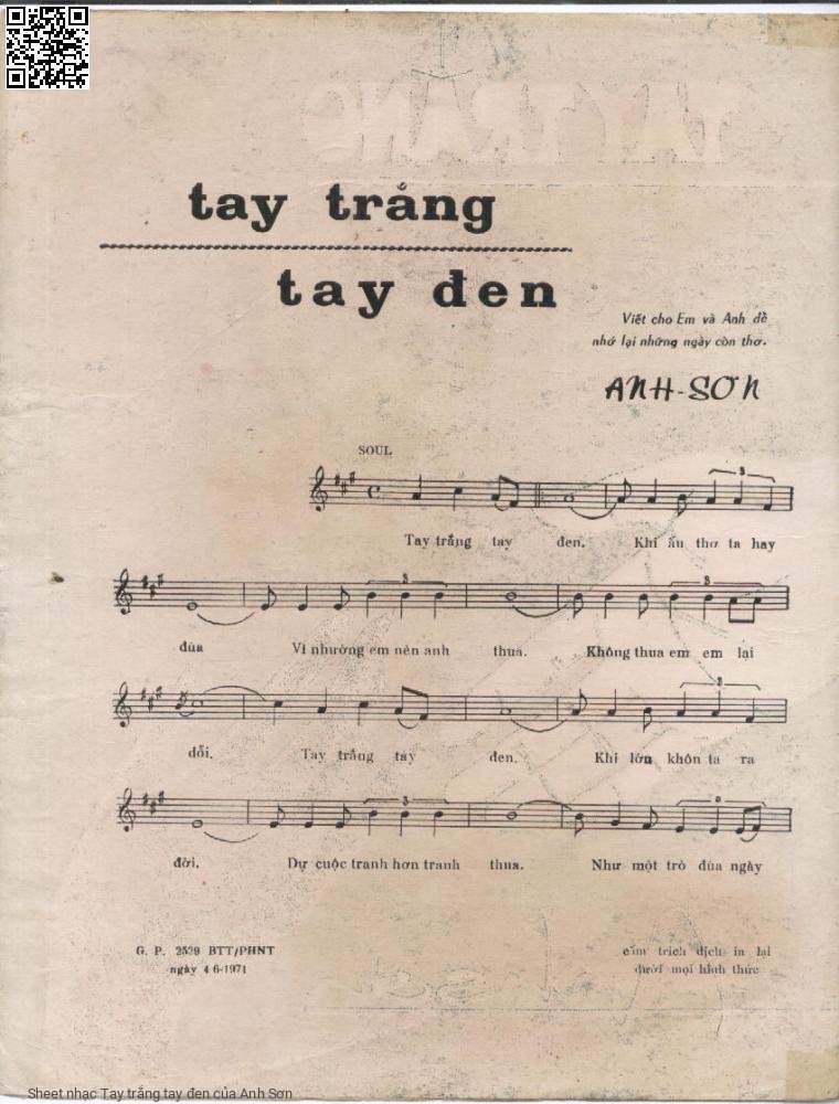 Page 2 of Sheet music PDF Tay trắng tay đen - Anh Sơn