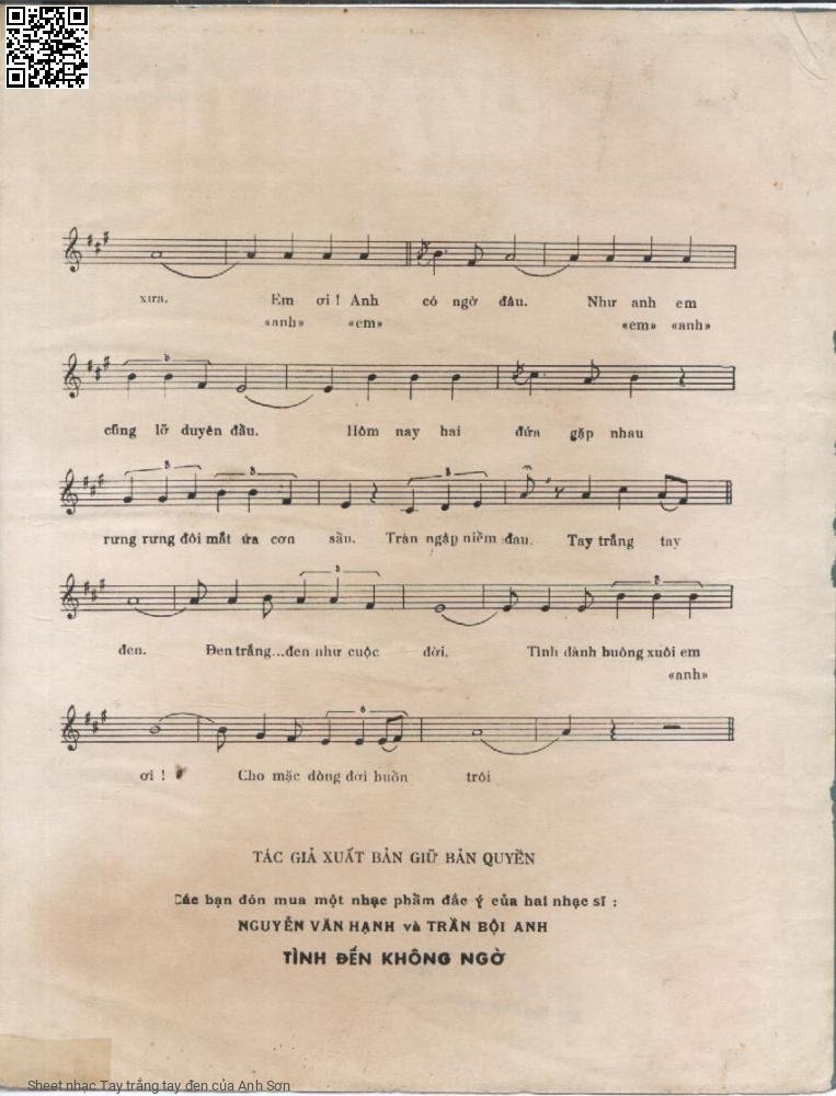 Page 3 of Sheet music PDF Tay trắng tay đen - Anh Sơn