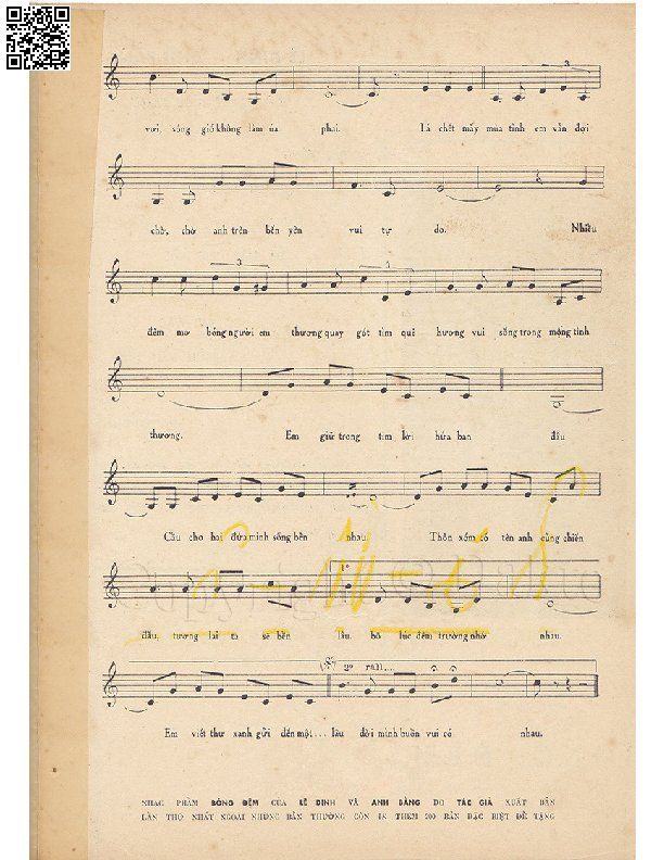 Page 2 of Sheet music PDF Bóng đêm - Lê Dinh