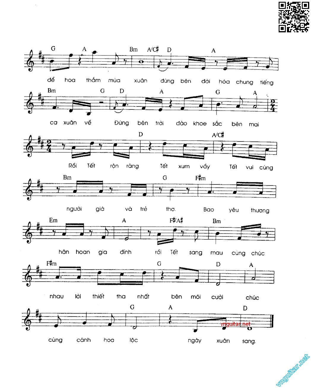 Page 2 of Sheet music PDF Tết xuân - Hồ Hoài Anh
