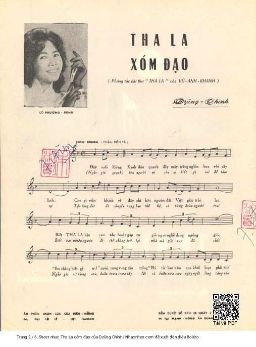 Page 2 of Sheet music PDF Tha La xóm đạo - Dzũng Chinh