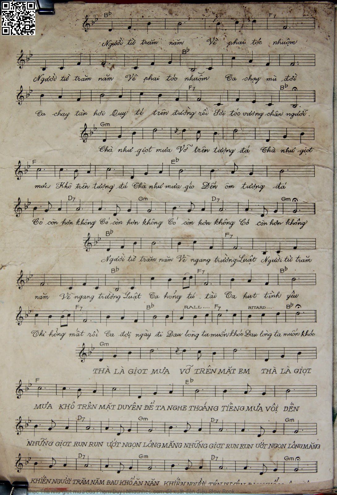 Page 3 of Sheet music PDF Thà như giọt mưa - Phạm Duy