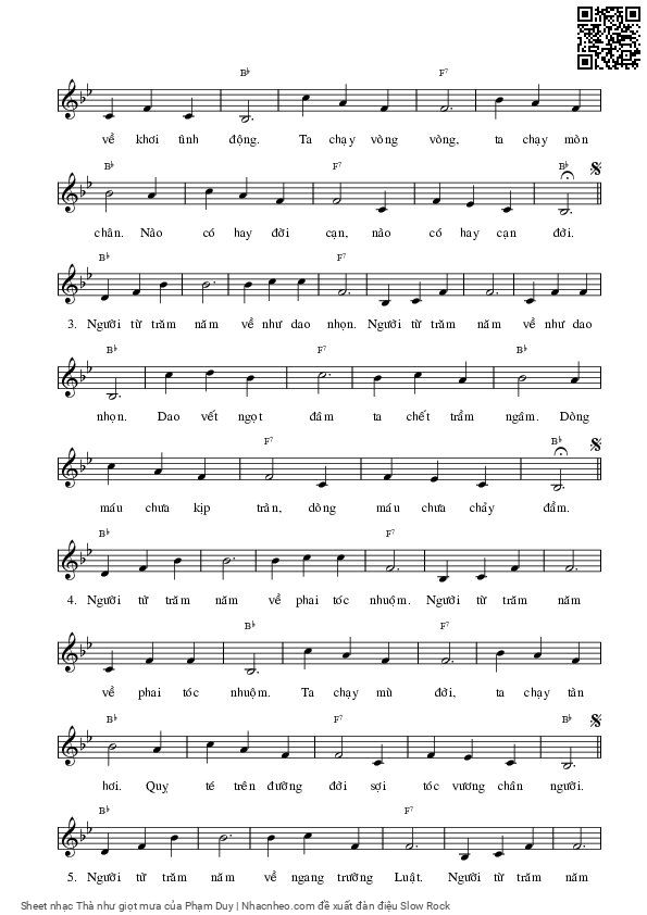 Page 5 of Sheet music PDF Thà như giọt mưa - Phạm Duy