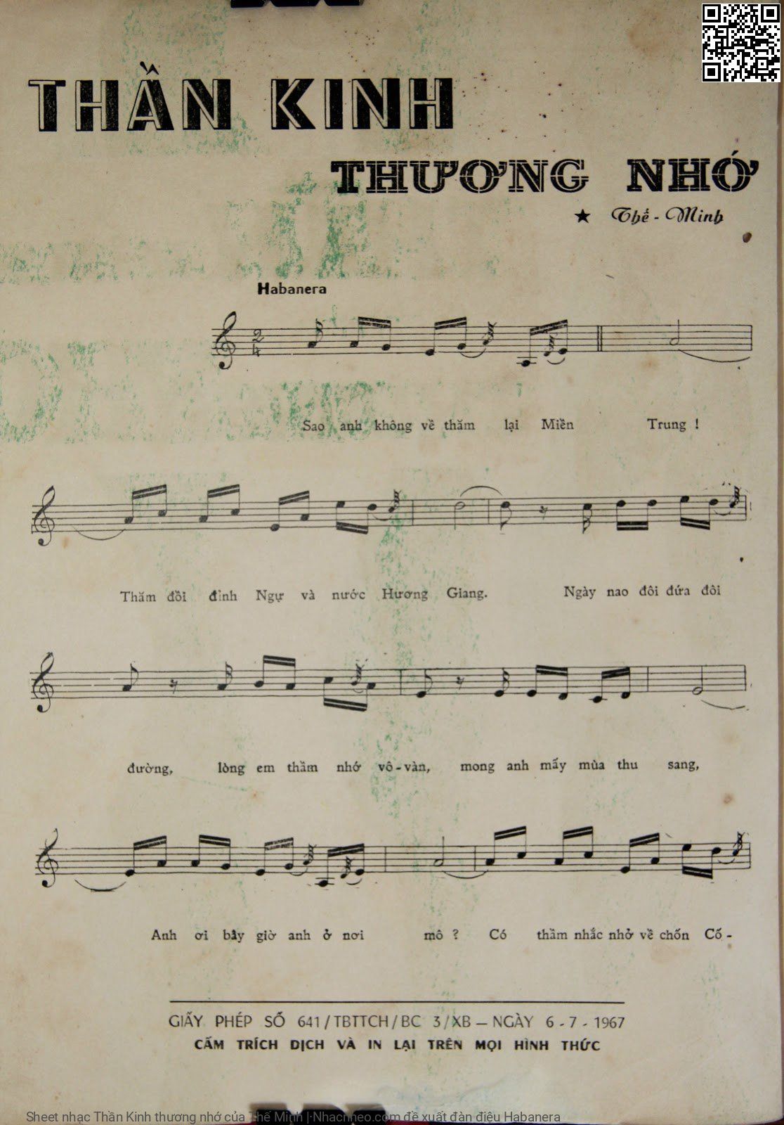 Page 2 of Sheet music PDF Thần Kinh thương nhớ - Thế Minh
