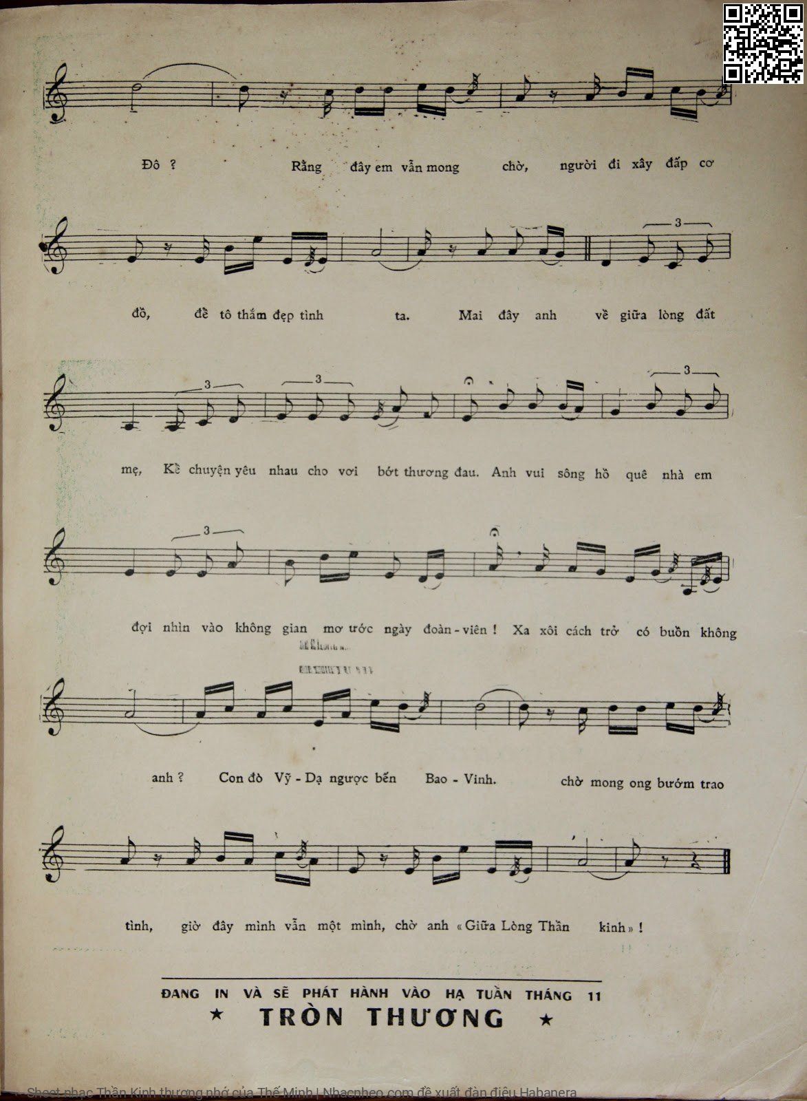 Page 3 of Sheet music PDF Thần Kinh thương nhớ - Thế Minh