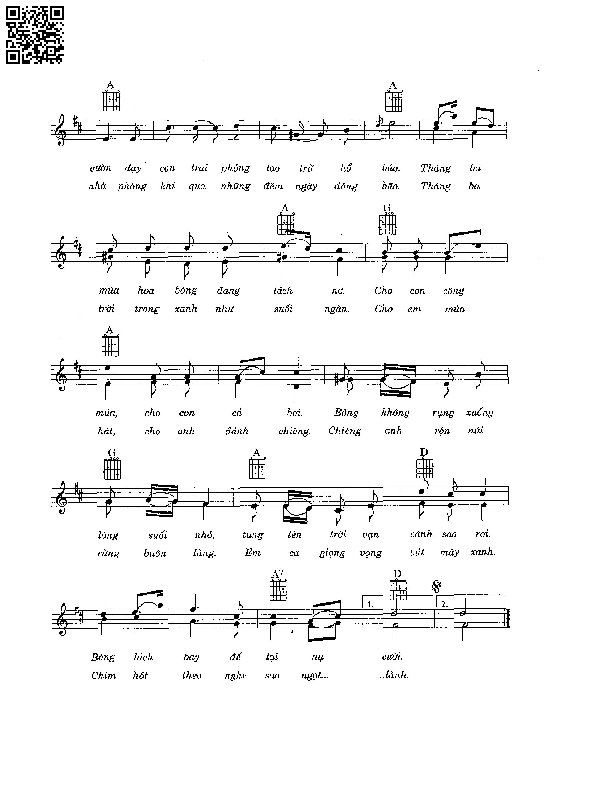 Page 2 of Sheet music PDF Tháng ba Tây Nguyên - Văn Thắng