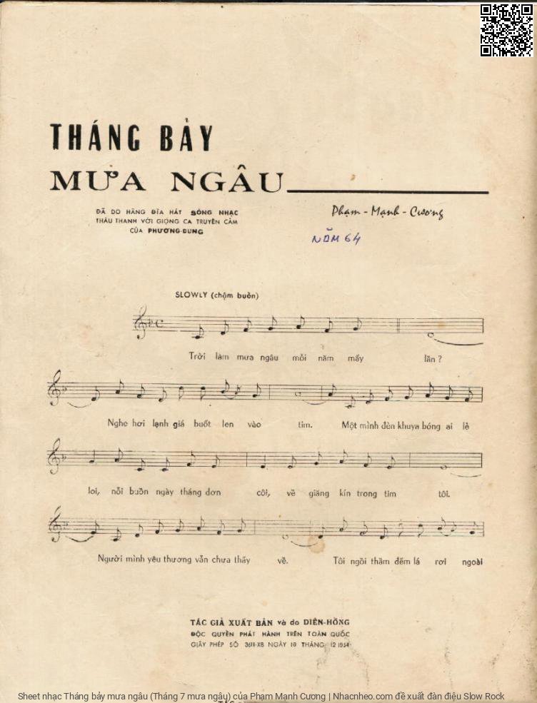 Page 2 of Sheet music PDF Tháng bảy mưa ngâu (Tháng 7 mưa ngâu) - Phạm Mạnh Cương