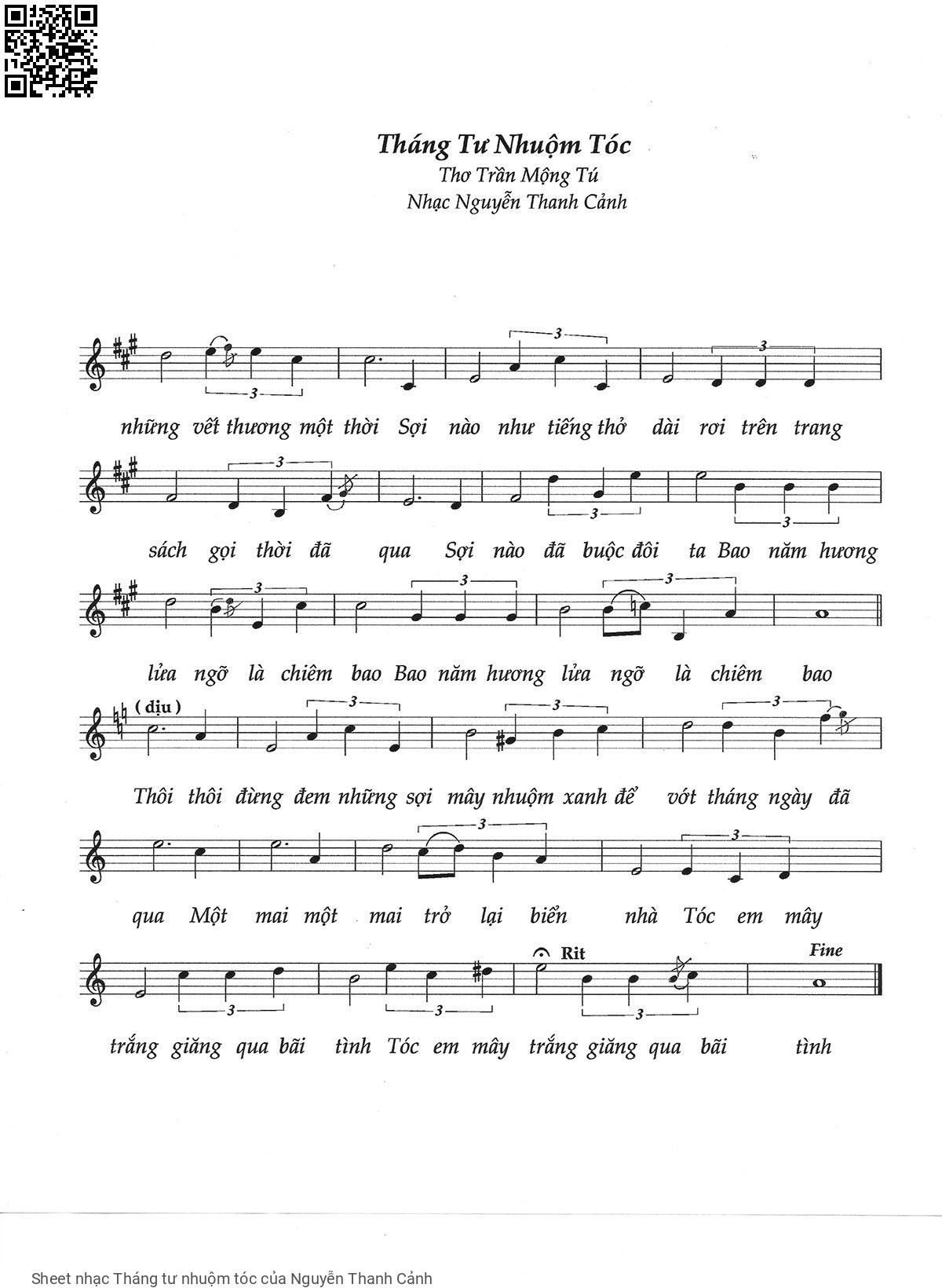 Sheet PDF of Tháng tư nhuộm tóc