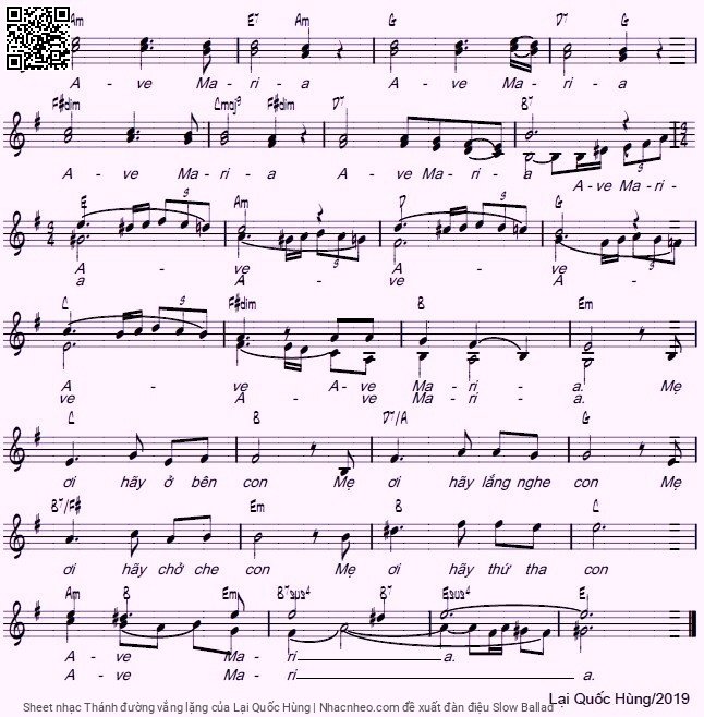 Page 2 of Sheet music PDF Thánh đường vắng lặng - Lại Quốc Hùng