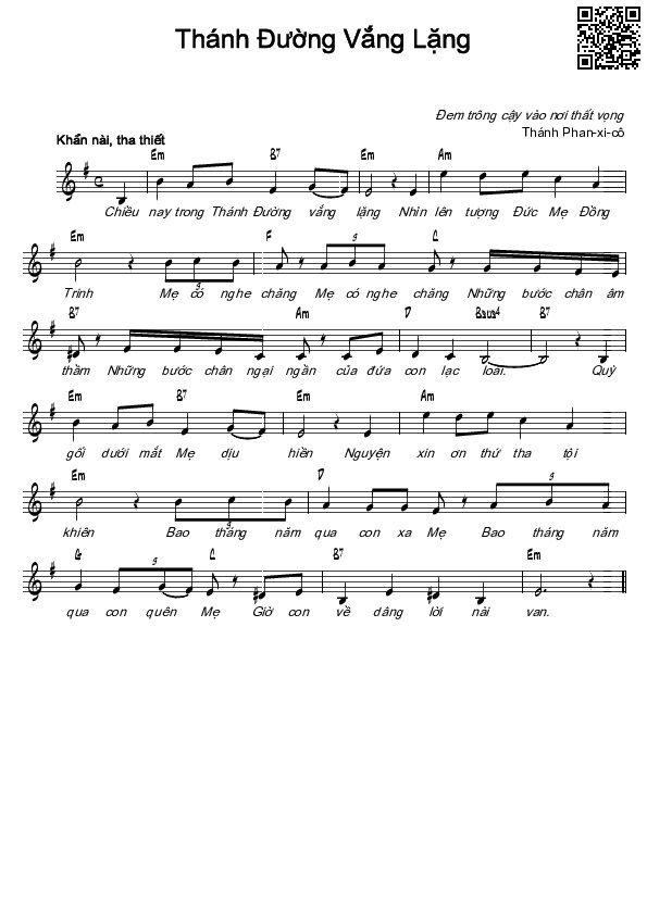 Page 3 of Sheet music PDF Thánh đường vắng lặng - Lại Quốc Hùng