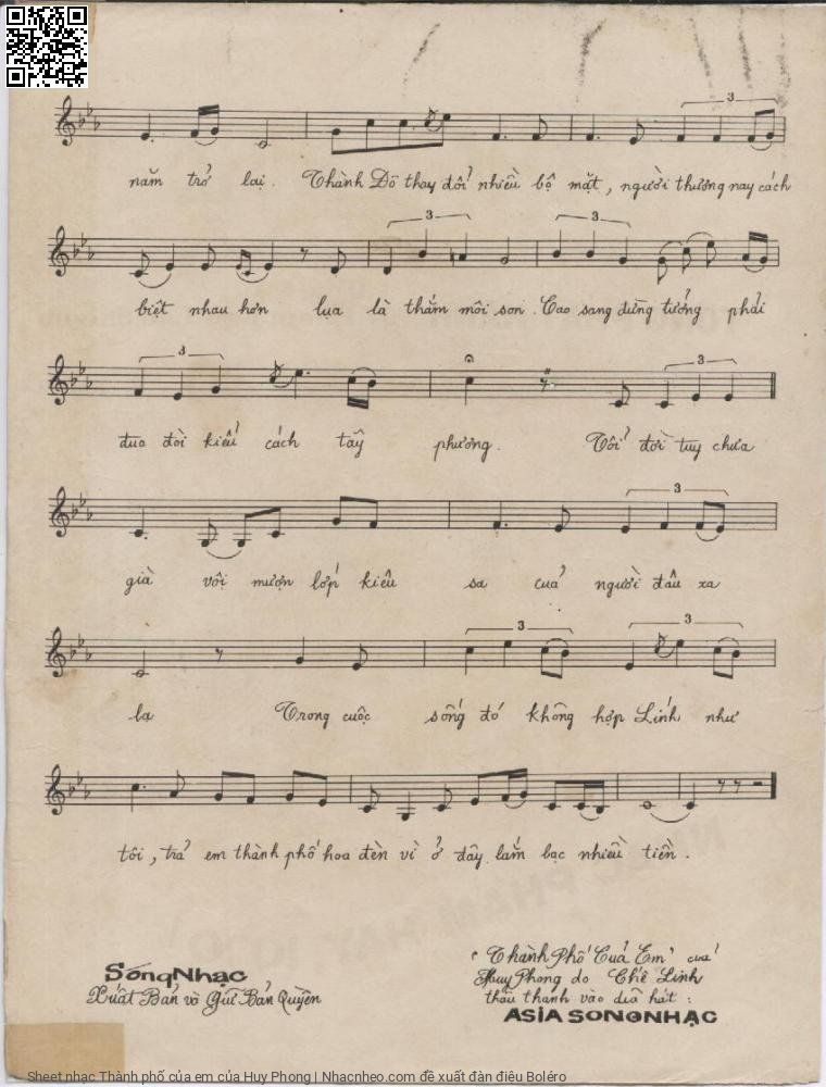 Page 3 of Sheet music PDF Thành phố của em - Huy Phong
