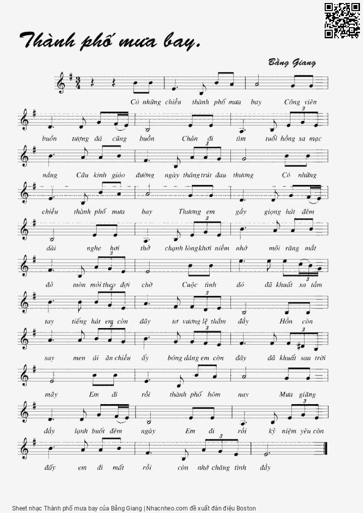 Page 5 of Sheet music PDF Thành phố mưa bay - Bằng Giang
